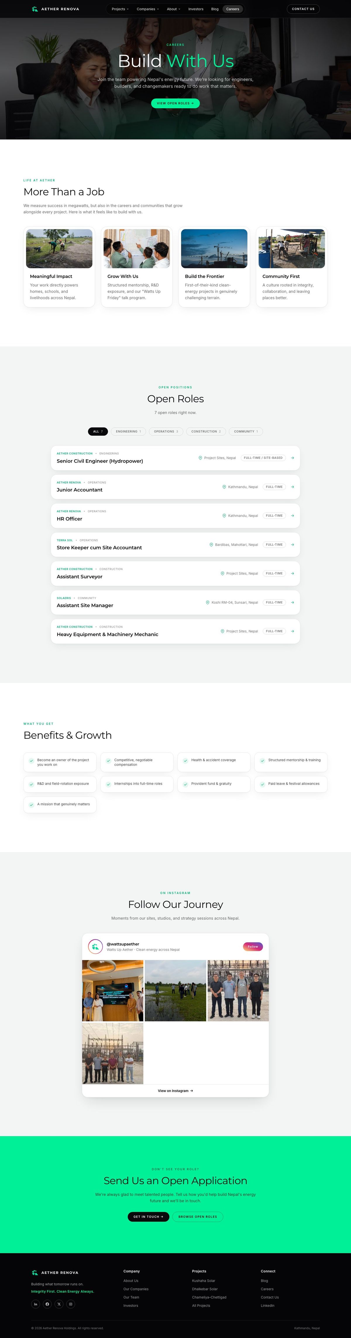 Careers page design