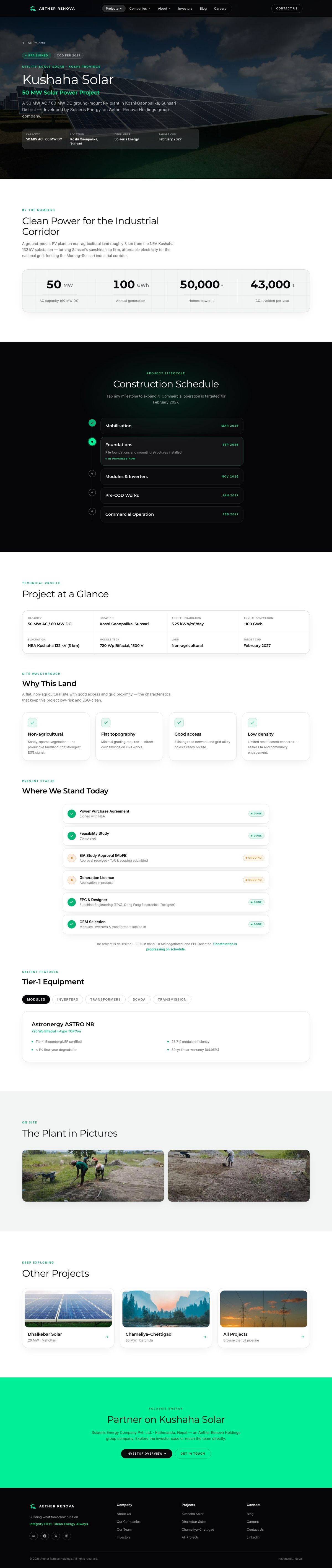 Kusaha Solar page design