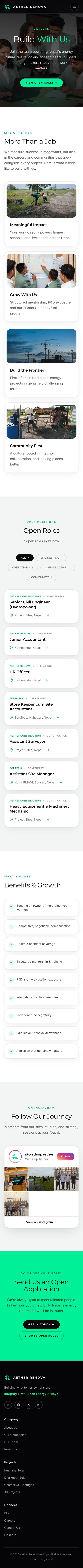 Careers on mobile