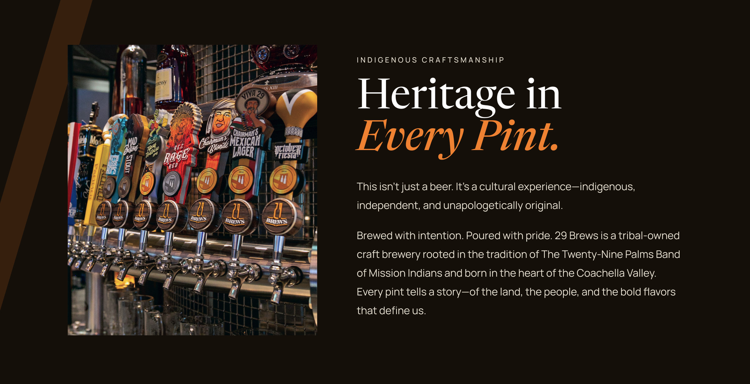 Heritage in every pint, Homepage