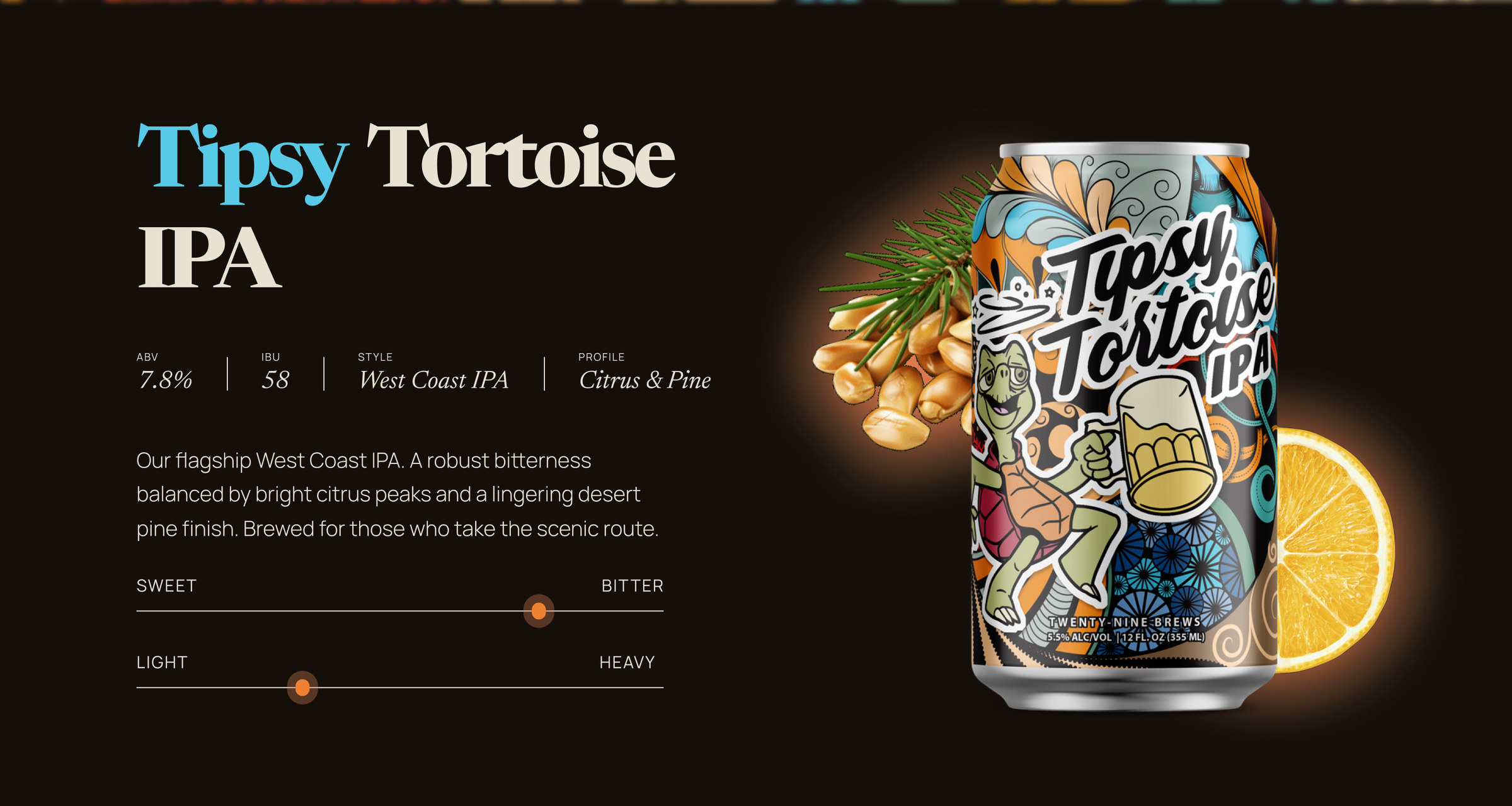 Taste at a glance, Beer page