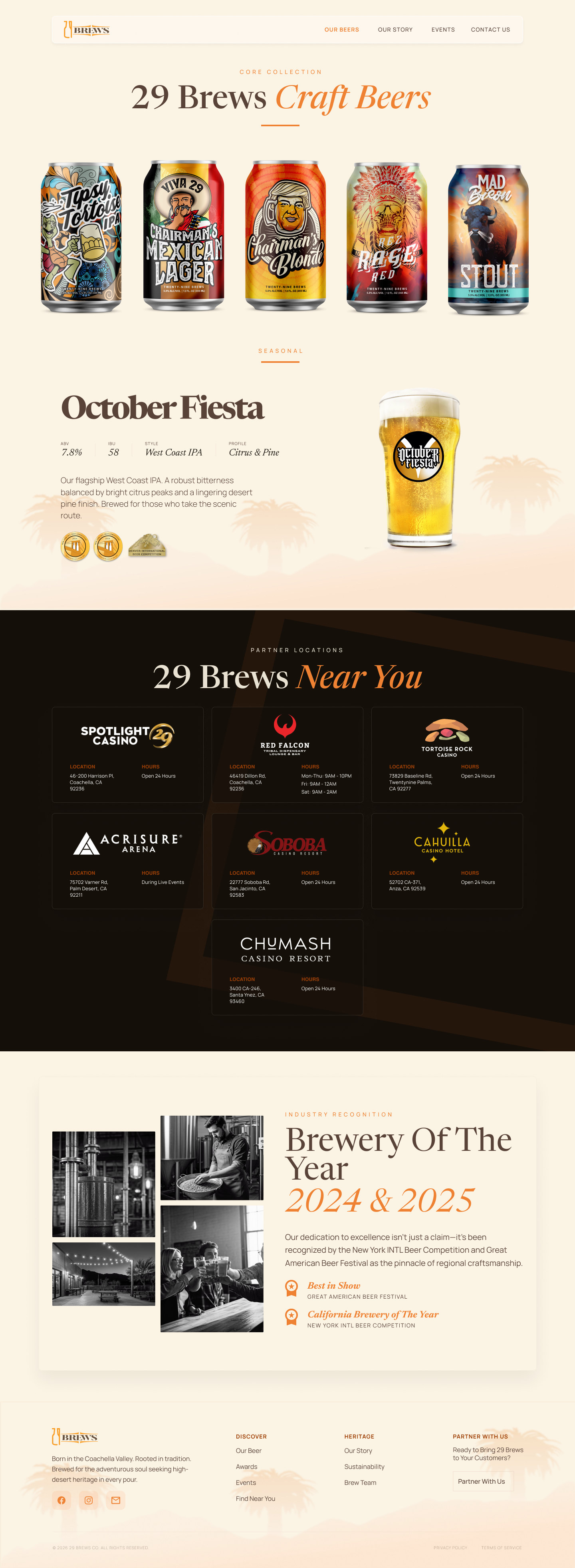 Our Beers page design
