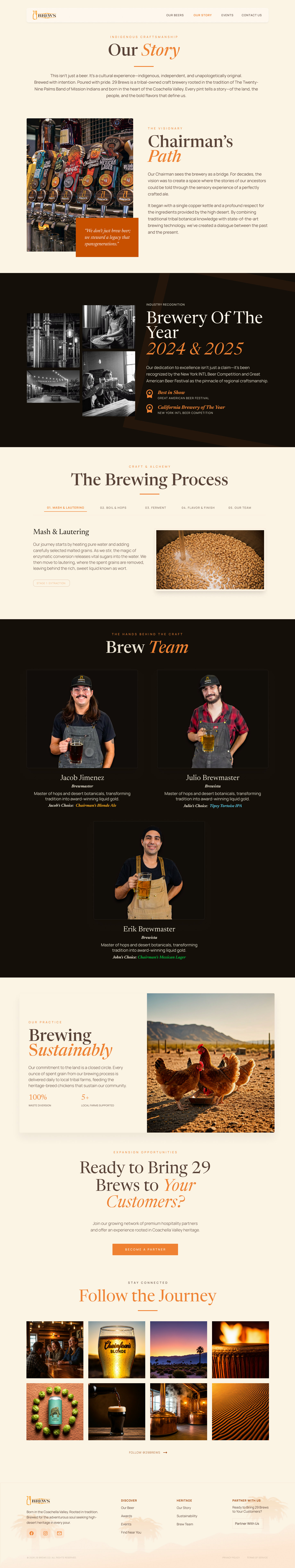 Our Story page design
