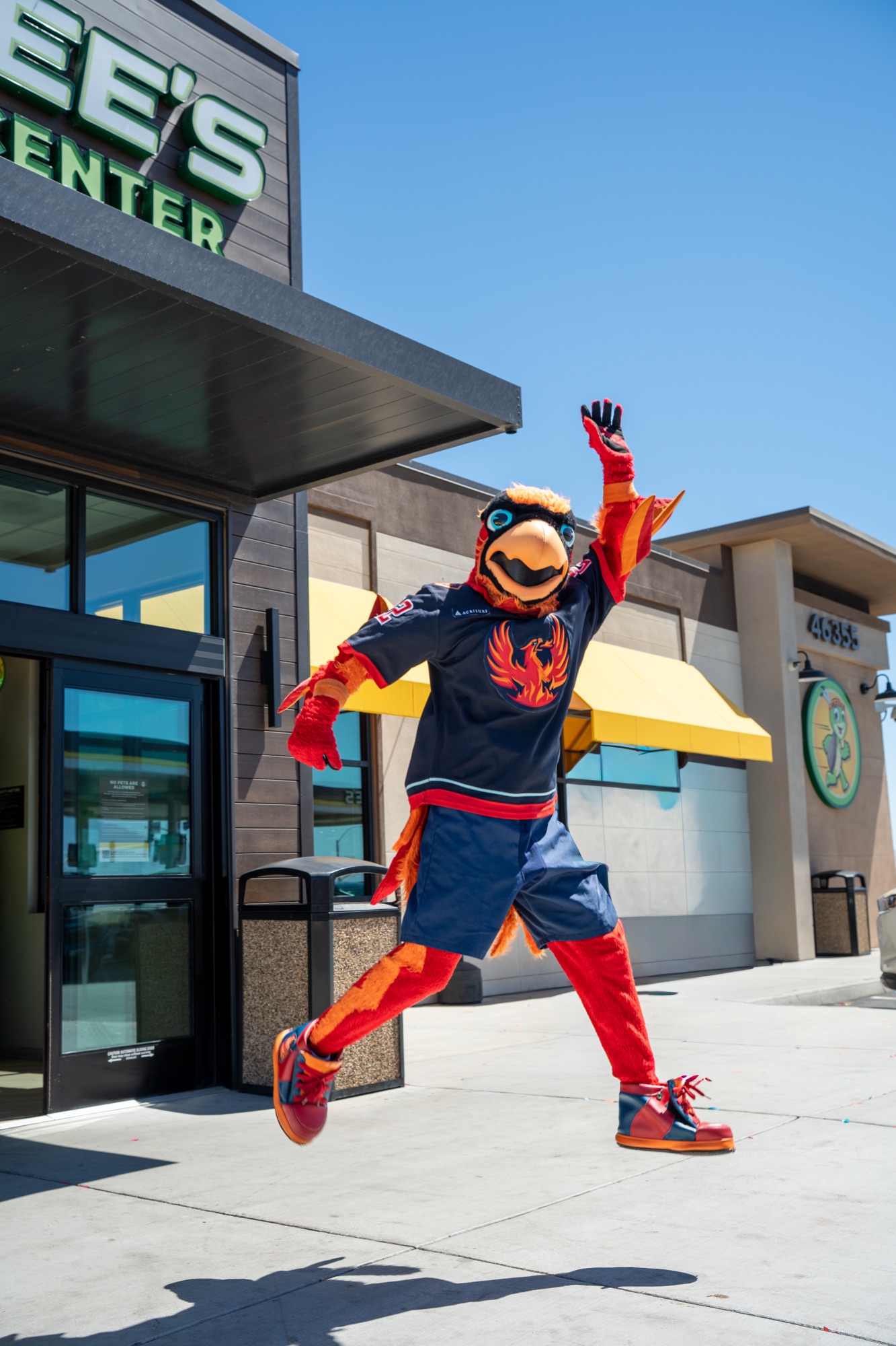 Mascot mid-air